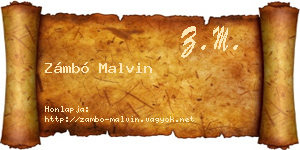 Zámbó Malvin névjegykártya